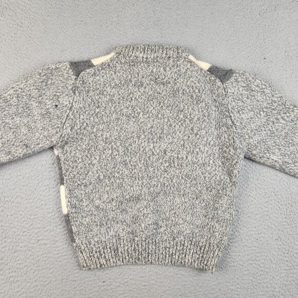 Vtg Wool Sweater Medium Black White Gray Checkered Pullover Boys Youth Unisex - Picture 8 of 11